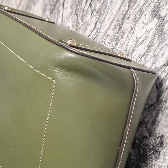 Dooney & Bourke Beacon Leather Tote, Olive, GUC - Picture 5 of 11